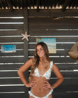 Blue Rose Triangle Bikini