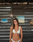 Blue Rose Triangle Bikini
