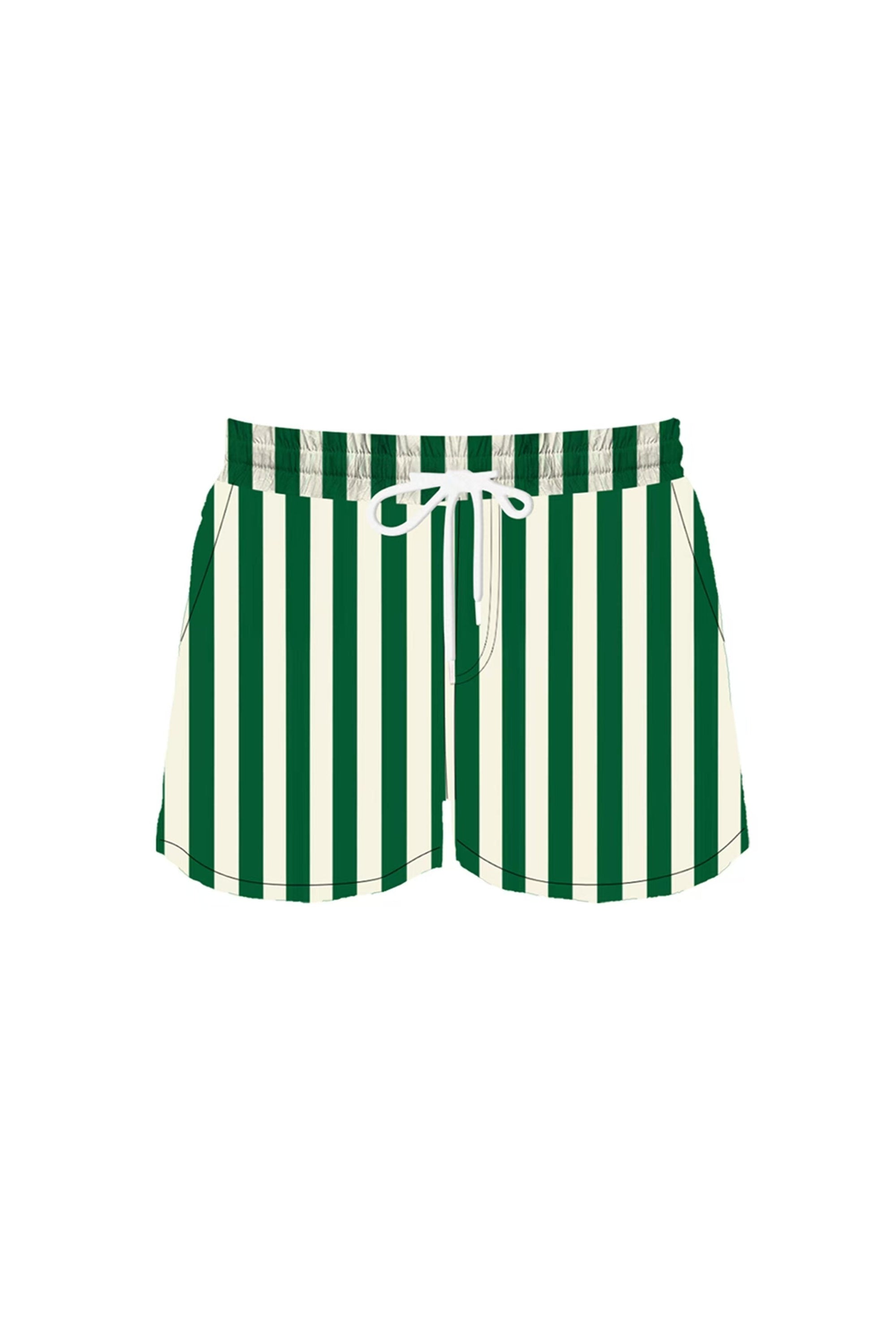 Green Stripe Board Shorts