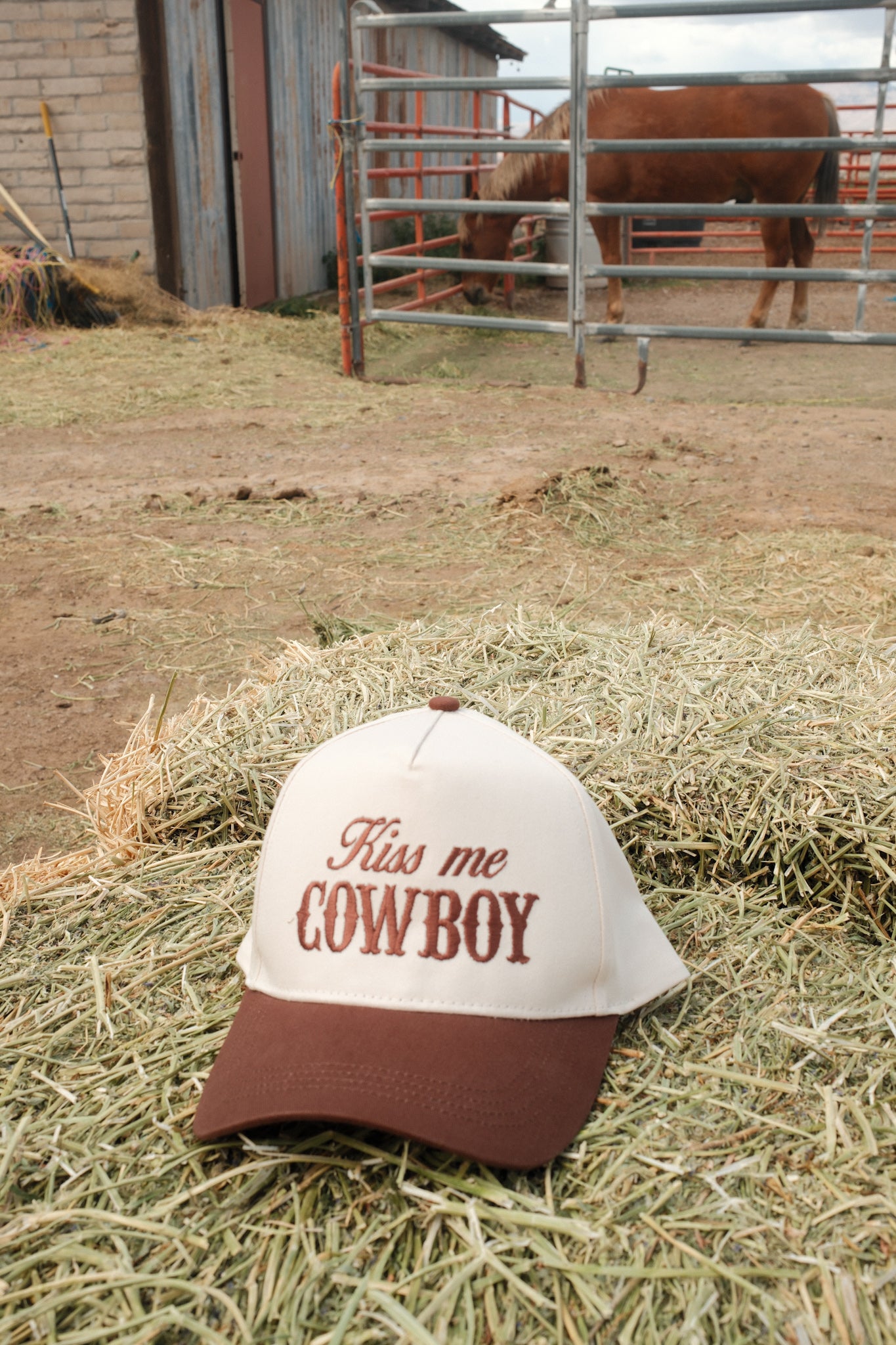 Kiss Me Cowboy Hat - Brown