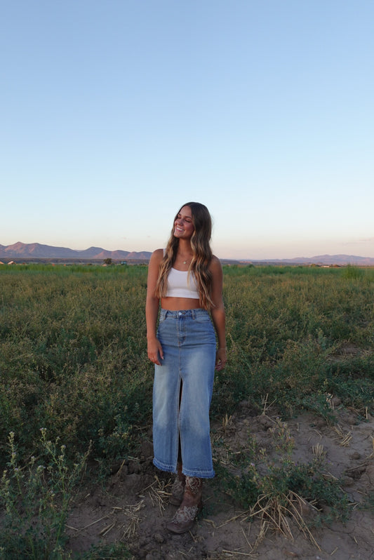 Denim Maxi Skirt